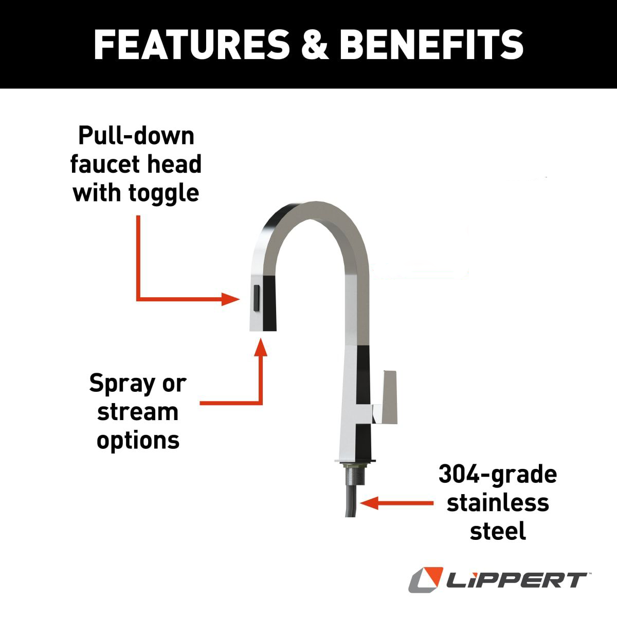 Lippert Flow Max Pull-Down Kitchen Faucet - Stainless Steel – Shop ...
