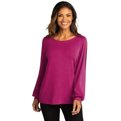 Port Authority ® Ladies Luxe Knit Jewel Neck Top - Forest River Apparel